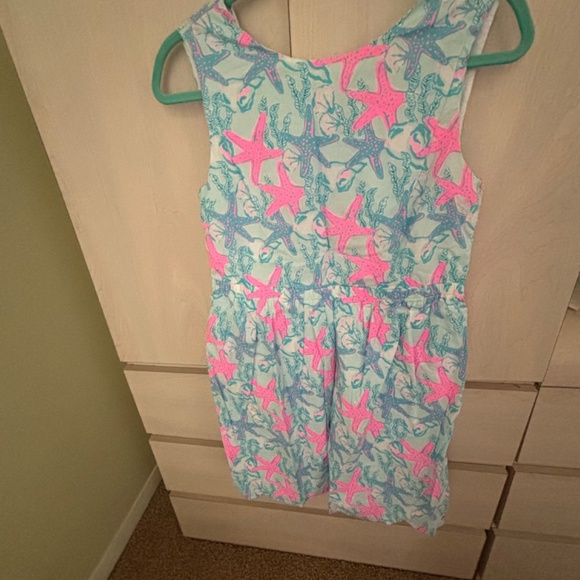 New Vineyard VinesAqua Bkue and Pink Starfish Sleeveless GirlsDress